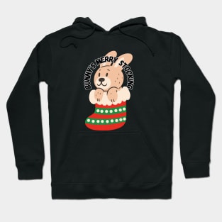 Bunny's Merry Stocking, christmas bunny Hoodie